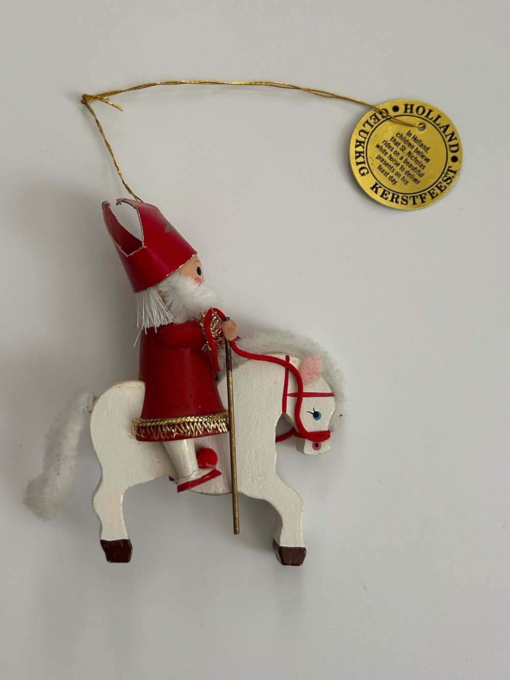 Vintage 1979 Kurt Adler Wood Christmas Around World Ornament
Holland
Santa
Horse